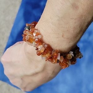 Variegated Red Clear Stone Bracelet